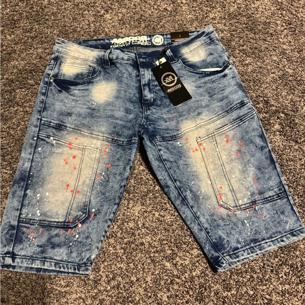 Mecca Blue Jean Shorts Distressed Vintage Style